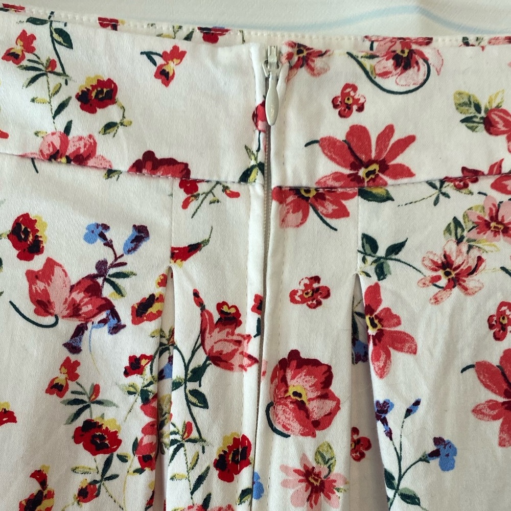 Women's Pleated Floral Cottagecore Fit And Flare Cotton Blend Skirt 12 Romantic - Picture 6 of 16